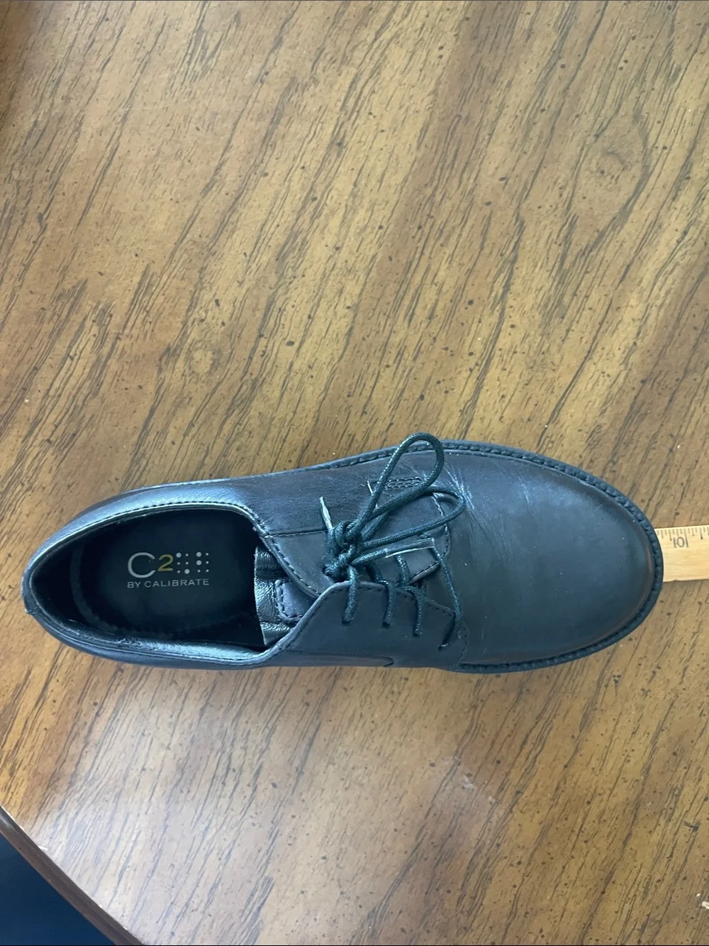 NIB C2 by Boys Size 2 Calibrate Black Leather Lace-Up Oxford Shoes “Ksbraden”